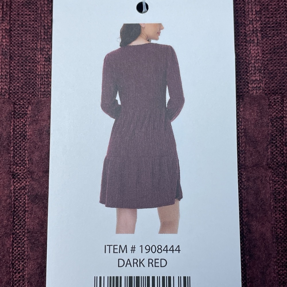 Frye Women's L Casual Dress Dark Red Polyester H0734 - Picture 7 of 8